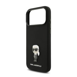 KARL LAGERFELD LIQUID SILICONE METAL IKONIK CASE szilikon telefonvédő (ütésállóság, kameravédő) FEKETE Apple iPhone 17 Pro Max