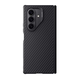 NILLKIN SYNTHETIC FIBER PRO műanyag telefonvédő (aramid bevonat, légpárnás sarok, karbon minta, MagSafe) FEKETE Samsung Galaxy Z Fold7 (SM-F966)