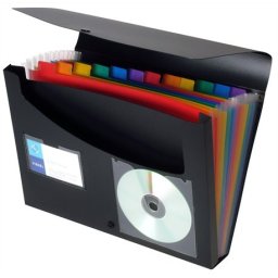 VIQUEL Harmonikamappa, PP, 12 rekeszes, VIQUEL "Rainbow Class", fekete
