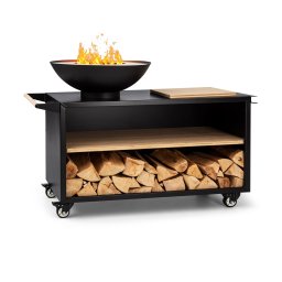 Blumfeldt Savage 2.0 Wide, ohnisko s grilom, bambusová doska na krájanie, ochranný kryt (GDI11-Sav2.0 Wide-BK)