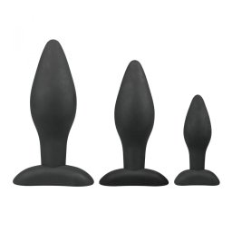 Easy Toys - Rocket Plug Set 3 darabos anál dildó szett (fekete).
