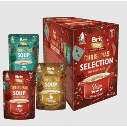 Brit Care Cat Christmas Selection Soups - karácsonyi leves válogatás macskák számára 15 x 75 g