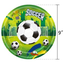 Focis tányér, zöld, SOCCER, 23 cm, 10 db/cs