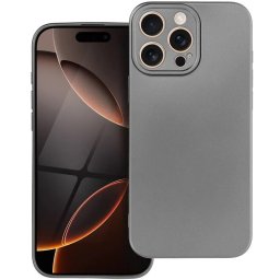 Apple iPhone Air (2025), Szilikon tok, mikrofiber plüss belső, csillogó hátlap, Metallic Case, szürke