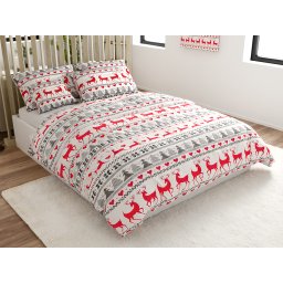 Flanel ágynemű DEER DREAMS fehér Ágyneműhuzat mérete: 70 x 90 cm | 140 x 200 cm
