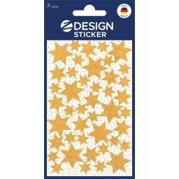 AVERY ZWECKFORM Matrica, 2 ív, 76x120 mm, AVERY ZWECKFORM, "Z-Design No.52225", arany csillagok