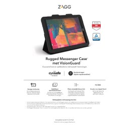 ZAGG billentyűzet Rugged Messenger Cover UK VG IPad 9.7