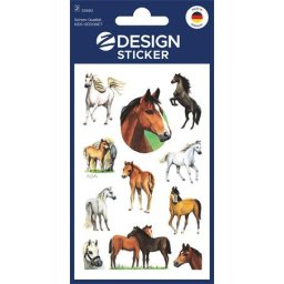 AVERY ZWECKFORM Matrica, papír, 2 ív, 76x120 mm, AVERY ZWECKFORM, "Z-Design No.53483", csillogó lovak