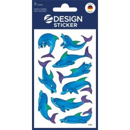 AVERY ZWECKFORM Matrica, papír, 2 ív, 76x120 mm, AVERY ZWECKFORM, "Z-Design No.53444", csillogó delfinek