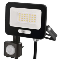 LED reflektor GLARO PIR 20 W, fekete, IP54, 2000 lm, természetes fehér