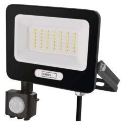LED reflektor GLARO PIR 30 W, fekete, IP54, 3000 lm, természetes fehér