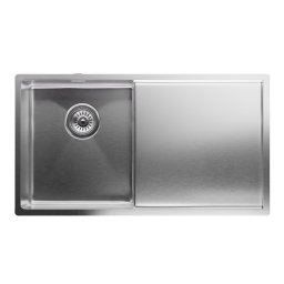 Klarstein TitanSteel konyhai mosogató lefolyóval, 79 x 44 cm, rozsdamentes acél, karcálló, hőálló (SIK1-TitanS-3540dss)