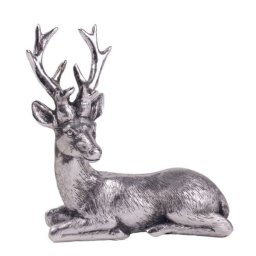 Rénszarvas ezüst figura karácsonyi dekorációhoz, kandallóra - 14,2x14 cm