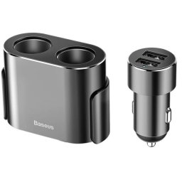 USB Autos tolto 2aljzat/Szivargyujto eloszto 2aljzat Baseus High Efficiency CRDYQ-01