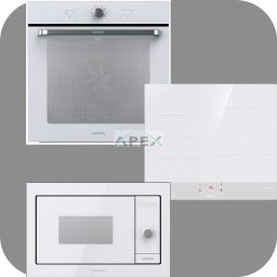 Gorenje Simplicity BOS6737SYW hőlégkeveréses sütő + GI6421SYW indukciós főzőlap + BM235G1SYW grilles mikrohullámú sütő fehér színben