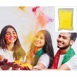 Fesztivál por, Holi Heart, sárga, 200 gr