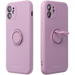 Apple iPhone Air (2025), Szilikon tok, stand, telefontartó gyűrű, Roar Amber, lila
