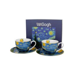 Van Gogh Csillagos éj porcelán csésze aljjal 270 ml - 2 személyes készlet díszdobozban