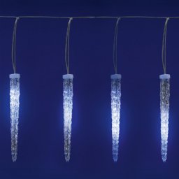 Karácsonyi LED csepegő jégcsap 10x30cm (soronként külön csepeg) HidegFehér IP44 2év garancia