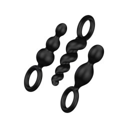 Satisfyer Booty Call - anál plug szett - fekete (3 részes)
