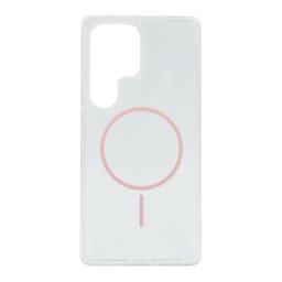 Szilikon telefonvédő (ultravékony, műanyag hátlap, MagSafe, légpárnás sarok) RÓZSASZÍN Samsung Galaxy S25 Ultra (SM-S938)