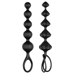 Satisfyer Love Beads - gyöngyös anál dildó szett (fekete)