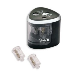 PEACH PO102 - elektromos ceruzahegyező, 4xAA, gyermekzár, fekete