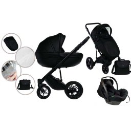 Mama Kiddies Max 500 3 az 1-ben multifunkciós babakocsi fekete színben kiegészítőkkel + Ajándék