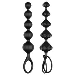 Satisfyer Love Beads - gyöngyös anál dildó szett (fekete)