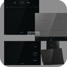Gorenje Simplicity BOS6737SYB hőlégkeveréses sütő + GI6421SYB indukciós főzőlap + BM235G1SYB grilles mikrohullámú sütő + WHI649EB Döntött fali páraelszívó fehér színben