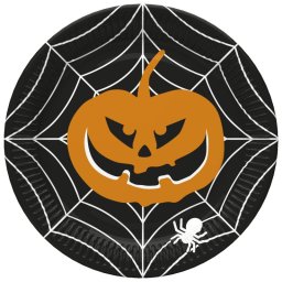 Halloween Scary Black papírtányér 8 db-os 22,7 cm