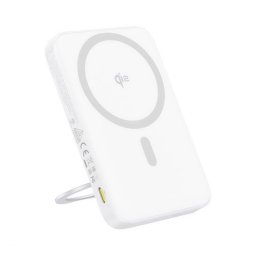 BASEUS PICOGO QI2 vésztöltő Type-C aljzat (5000mAh, 20W, PD gyorstöltő 3.0, LED jelzés, Qi2, kitámasztó) FEHÉR