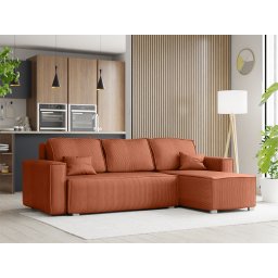 Terrakotta színű sarokkanapé SMART COSARO, kétoldalas + 2 párna INGYEN Poso 41