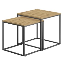 2 db-os QUADRO konferencia asztal szett, tölgy artisan dekor