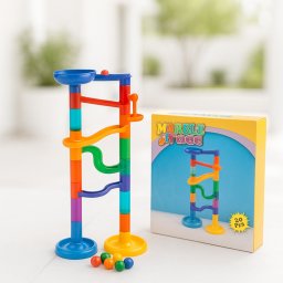 Marble Race golyópálya 8 golyóval - építsd meg a 42 cm magas versenypályát!