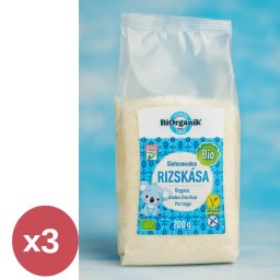 BiOrganik Bio instant gluténmentes rizskása TRIO 3X200 g