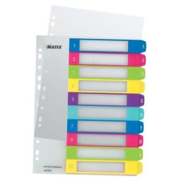 LEITZ Regiszter, műanyag, A4 Maxi, 1-10, LEITZ "Wow"