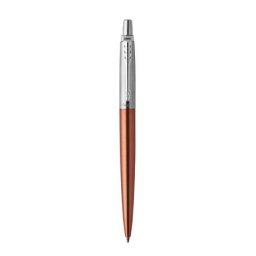 PARKER Golyóstoll, 0,7 mm, ezüst színű klip, Chelsea narancssárga tolltest, PARKER "Royal Jotter", kék