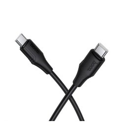 HOCO X124 adatkábel (Type-C - Type-C, 60W, gyorstöltő, 100cm) FEKETE