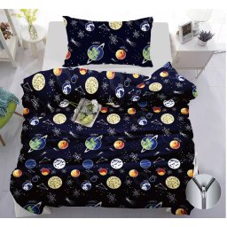 Pamut ágynemű PLANETS sötétkék Ágyneműhuzat mérete: 70 x 90 cm | 140 x 200 cm