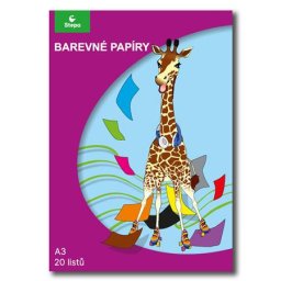 STEPA Színes papír, A3, 80g, 10x2 lap STEPA, vegyes színek