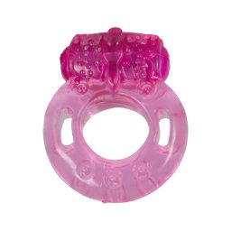 Vibrációs péniszgyűrű beépített elemmel (pink)