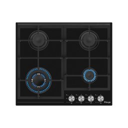 KPG6010BG - Kluge beépíthető gáz főzőlap, 60 cm, fekete üveg, WOK égő