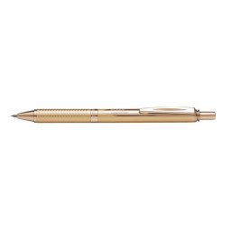 PENTEL Zseléstoll, 0,35 mm, nyomógombos, arany tolltest, PENTEL "EnerGel BL-407" fekete, ajándék kék tollbetéttel
