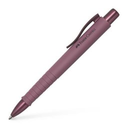 FABER-CASTELL Golyóstoll, 1 mm, XB, nyomógombos tolltest, bordó tolltest, FABER-CASTELL "Poly Ball Urban", kék