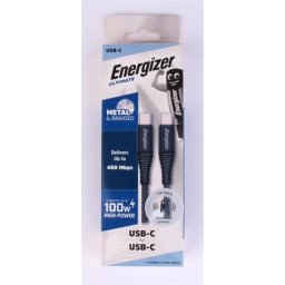 ENERGIZER USB kábel, USB-C - USB-C, 2m, ENERGIZER, szürke