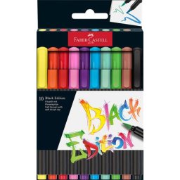 FABER-CASTELL Ecsetirón készlet, FABER-CASTELL "Black Edition" 10 különböző szín