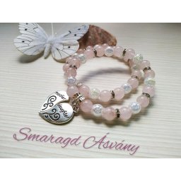 Anya-lánya rózsakvarc-aura kvarc