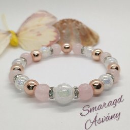 Rose gold hematit-aura kvarc-rózsakvarc