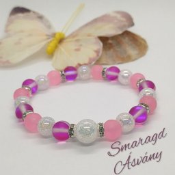 Szintetikus holdkõ-aura kvarc- matt rózsaszín jade